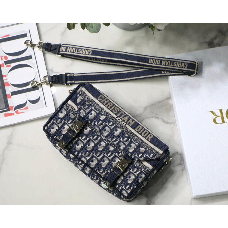 Wholesale Luxury Christian Dior Small Diorcamp Bag In Oblique Embroidery M1241 - Image 7