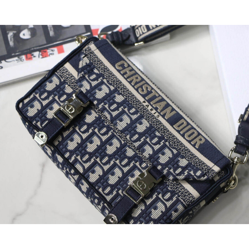 Wholesale Luxury Christian Dior Small Diorcamp Bag In Oblique Embroidery M1241 - Image 8