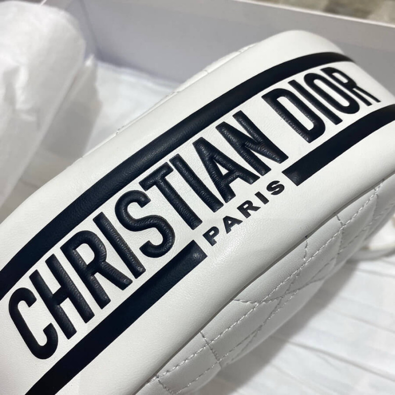 Wholesale Luxury Christian Dior Small Vibe Hobo Bag M7200 White Cannage Lambskin - Image 11
