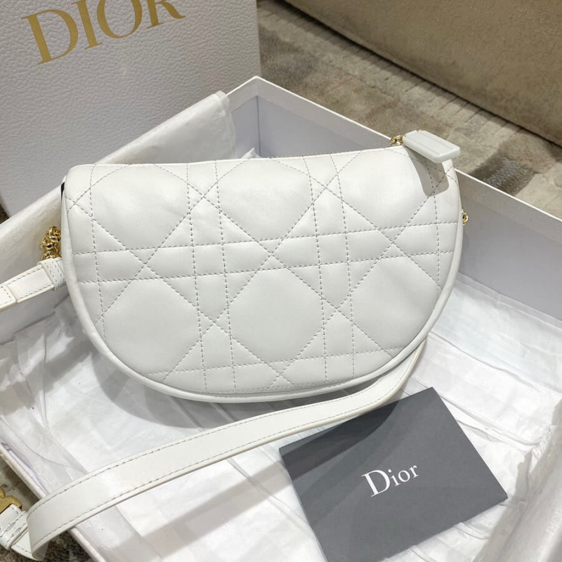 Wholesale Luxury Christian Dior Small Vibe Hobo Bag M7200 White Cannage Lambskin - Image 12