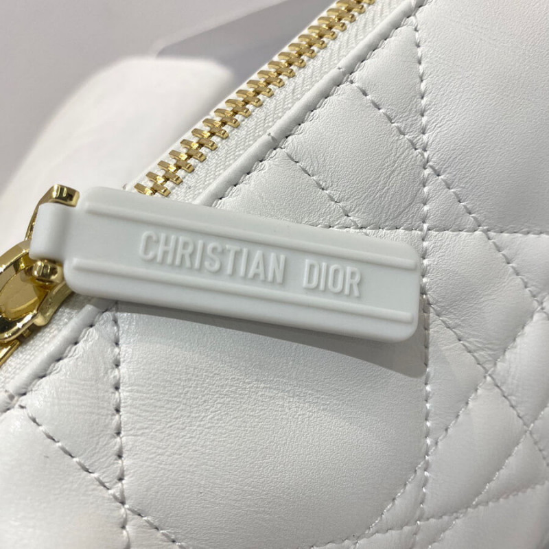 Wholesale Luxury Christian Dior Small Vibe Hobo Bag M7200 White Cannage Lambskin - Image 13