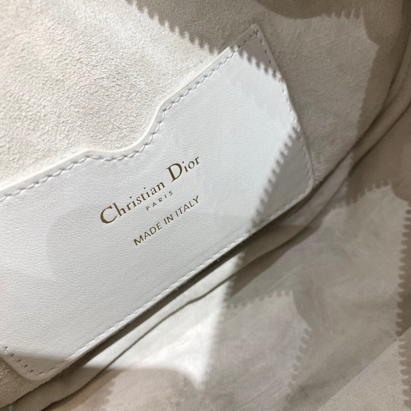 Wholesale Luxury Christian Dior Small Vibe Hobo Bag M7200 White Cannage Lambskin - Image 17