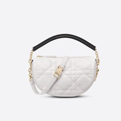 Wholesale Luxury Christian Dior Small Vibe Hobo Bag M7200 White Cannage Lambskin
