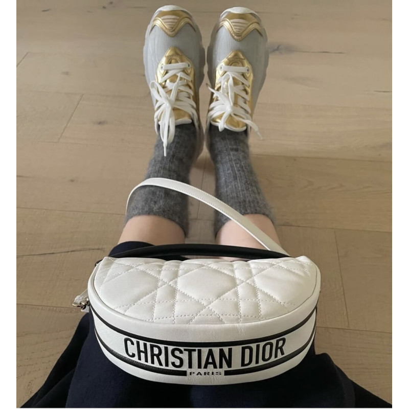 Wholesale Luxury Christian Dior Small Vibe Hobo Bag M7200 White Cannage Lambskin - Image 7