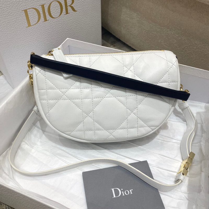 Wholesale Luxury Christian Dior Small Vibe Hobo Bag M7200 White Cannage Lambskin - Image 9