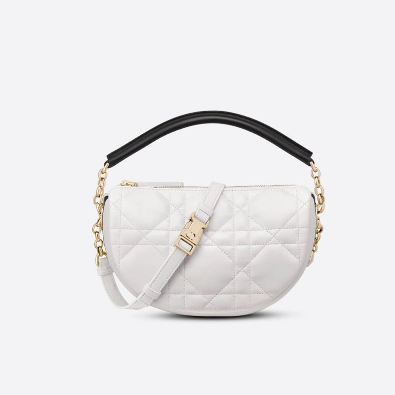 Wholesale Luxury Christian Dior Small Vibe Hobo Bag M7200 White Cannage Lambskin