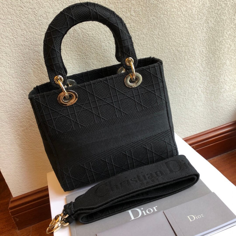 Wholesale Luxury Christian Dior Textile Fabric Medium Lady Dior Bag L4455 - Image 6