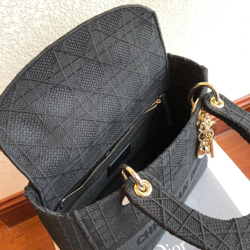 Wholesale Luxury Christian Dior Textile Fabric Medium Lady Dior Bag L4455 - Image 8
