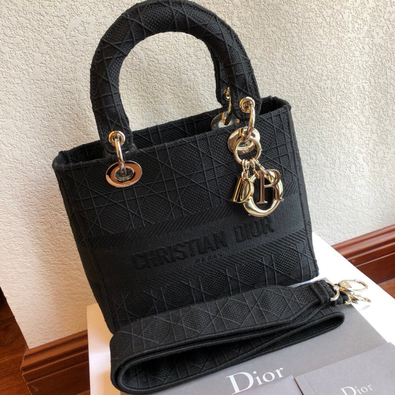 Wholesale Luxury Christian Dior Textile Fabric Medium Lady Dior Bag L4455