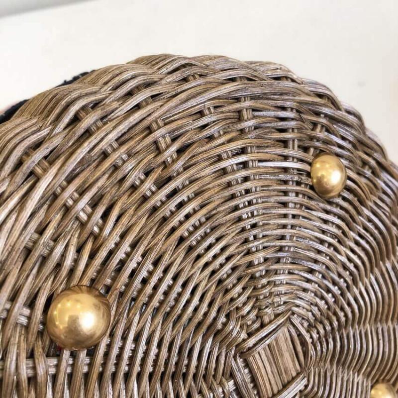 Wholesale Luxury Christian Dior Wicker Basket Shoulder Bag Blue Oblique M7600 - Image 9