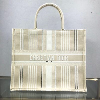 Alternative view of Wholesale Luxury Dior Book Tote Beige Stripes Embroidery M1286