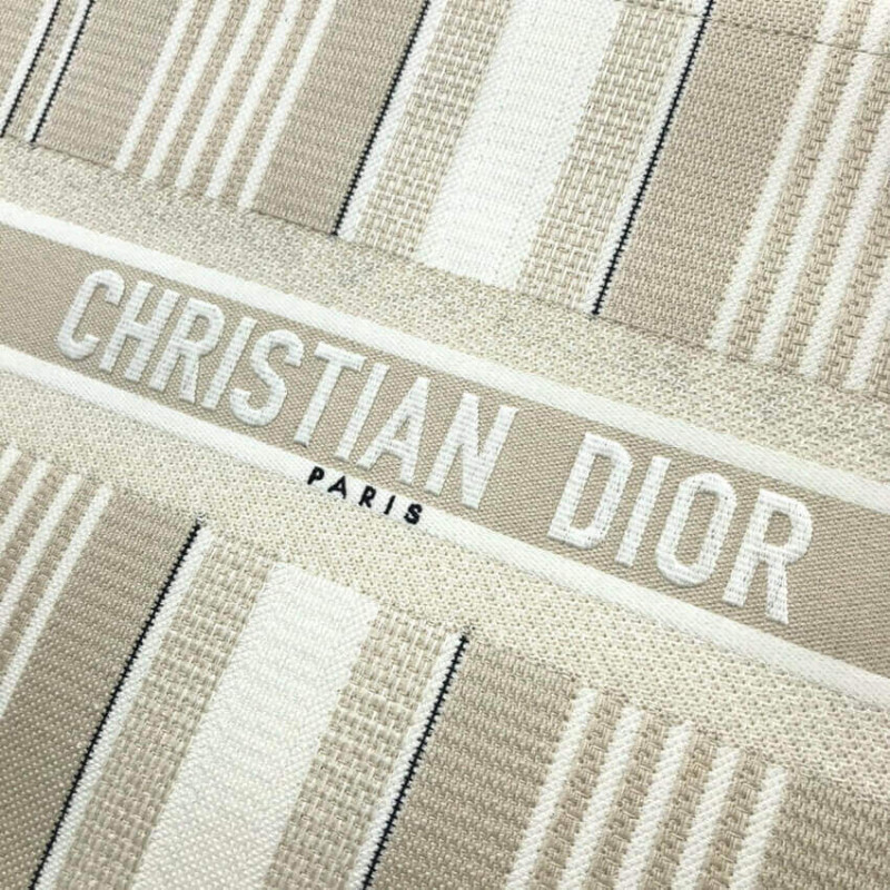 Wholesale Luxury Dior Book Tote Beige Stripes Embroidery M1286 - Image 4