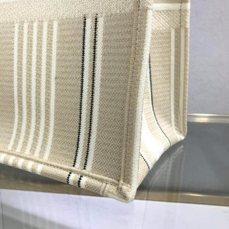 Wholesale Luxury Dior Book Tote Beige Stripes Embroidery M1286 - Image 7
