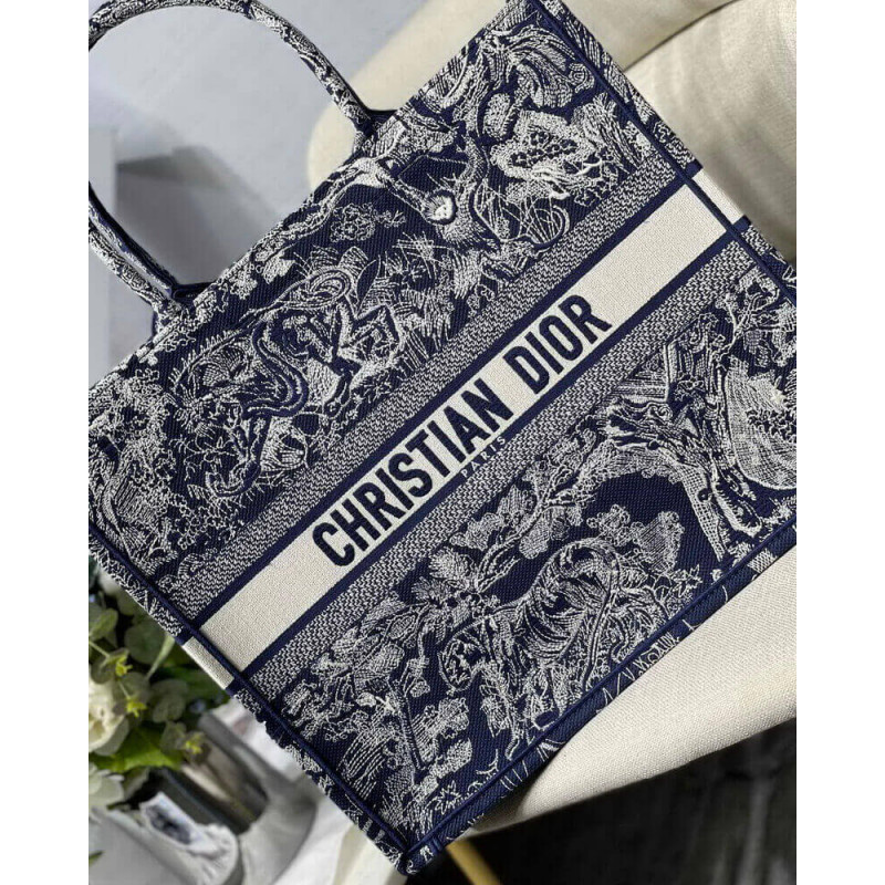 Wholesale Luxury Dior Book Tote Blue Toile De Jouy Reverse Embroidery M1286 - Image 2