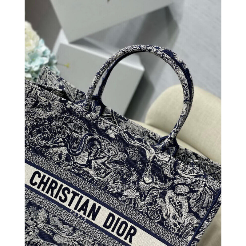 Wholesale Luxury Dior Book Tote Blue Toile De Jouy Reverse Embroidery M1286 - Image 5