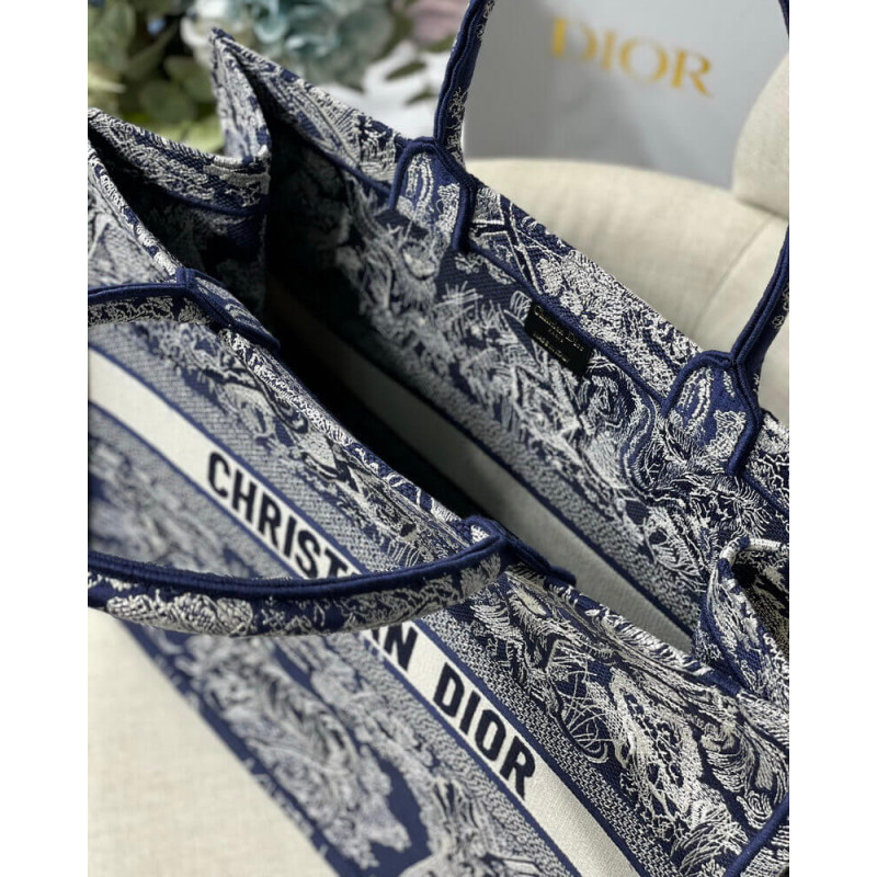 Wholesale Luxury Dior Book Tote Blue Toile De Jouy Reverse Embroidery M1286 - Image 9