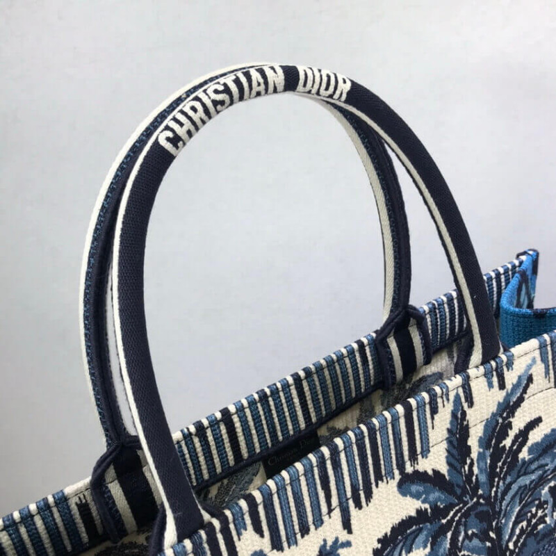 Wholesale Luxury Dior Book Tote In Blue Palms Embroidery M1286 - Image 6
