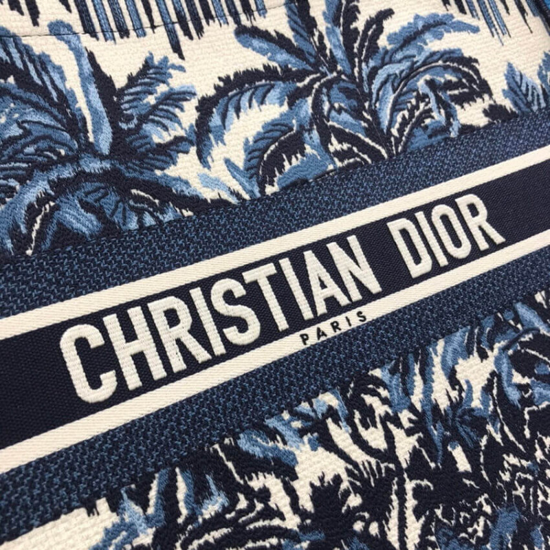 Wholesale Luxury Dior Book Tote In Blue Palms Embroidery M1286 - Image 7