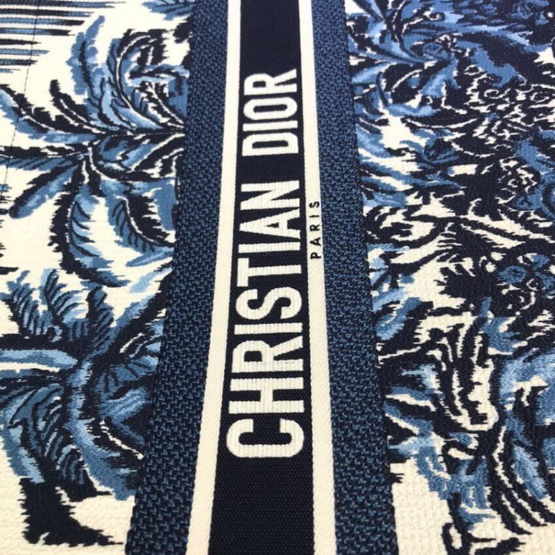 Wholesale Luxury Dior Book Tote In Blue Palms Embroidery M1286 - Image 8