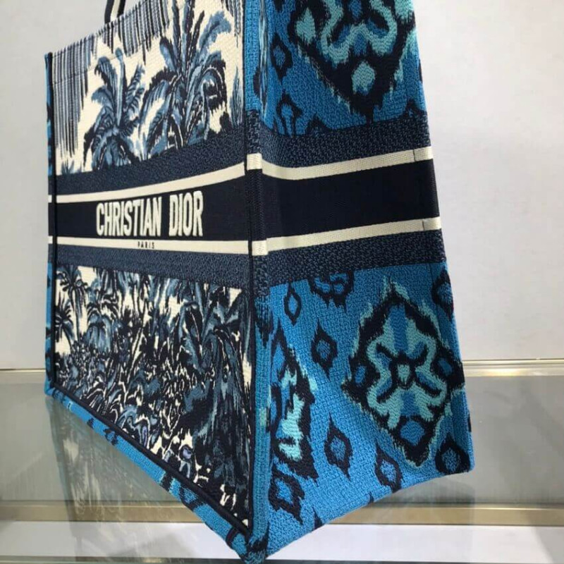 Wholesale Luxury Dior Book Tote In Blue Palms Embroidery M1286 - Image 9