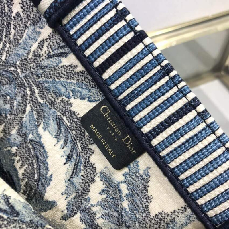 Wholesale Luxury Dior Book Tote In Blue Palms Embroidery M1286 - Image 10