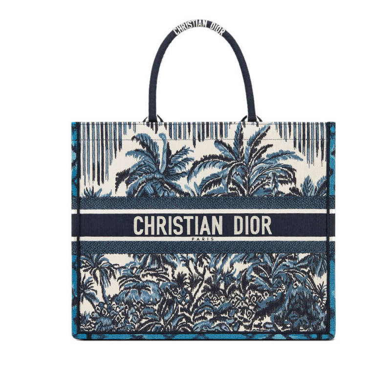 Wholesale Luxury Dior Book Tote In Blue Palms Embroidery M1286
