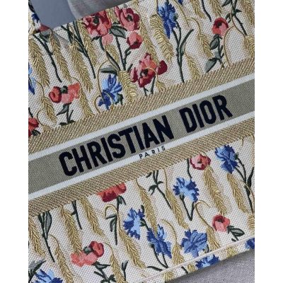 Alternative view of Wholesale Luxury Dior Book Tote In Hibiscus Metallic Thread Embroidery M1286