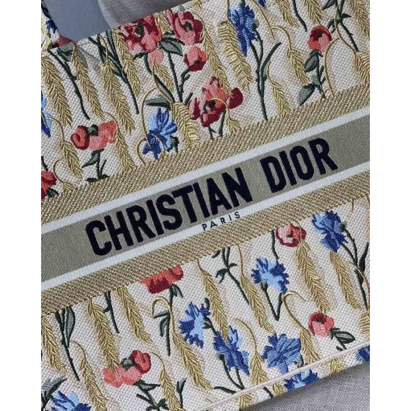 Wholesale Luxury Dior Book Tote In Hibiscus Metallic Thread Embroidery M1286 - Image 2