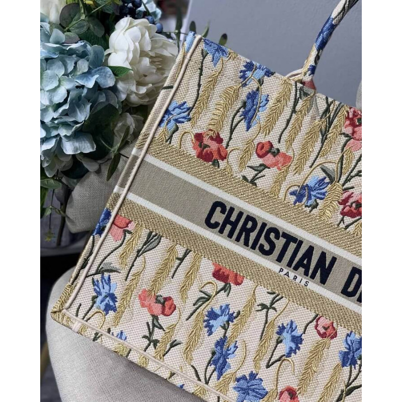 Wholesale Luxury Dior Book Tote In Hibiscus Metallic Thread Embroidery M1286 - Image 4