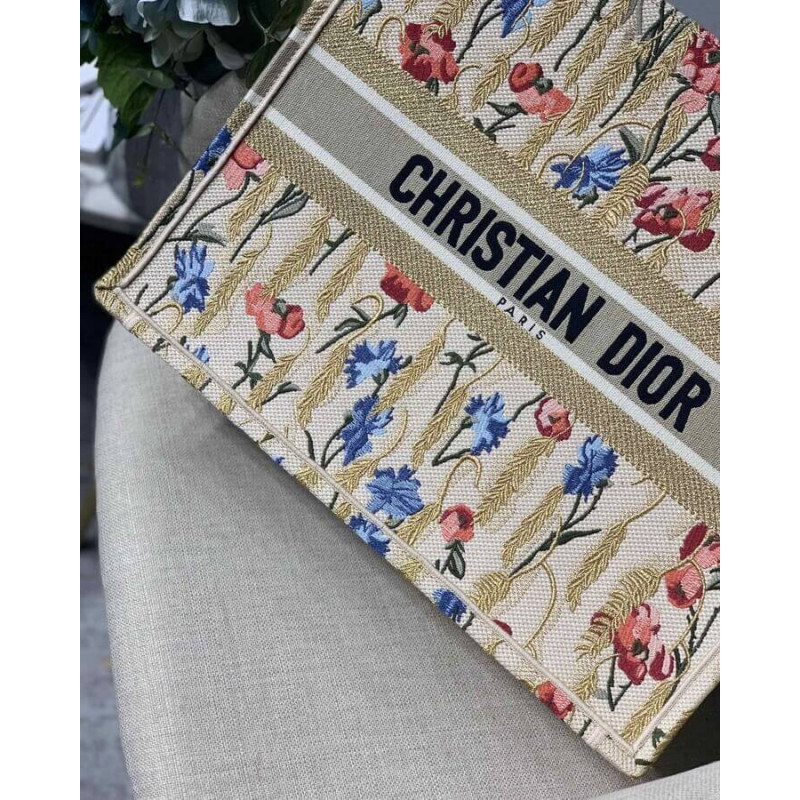 Wholesale Luxury Dior Book Tote In Hibiscus Metallic Thread Embroidery M1286 - Image 5