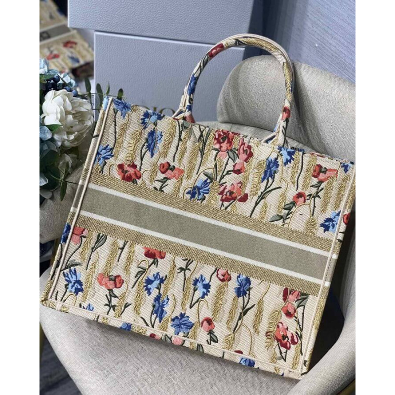 Wholesale Luxury Dior Book Tote In Hibiscus Metallic Thread Embroidery M1286 - Image 6