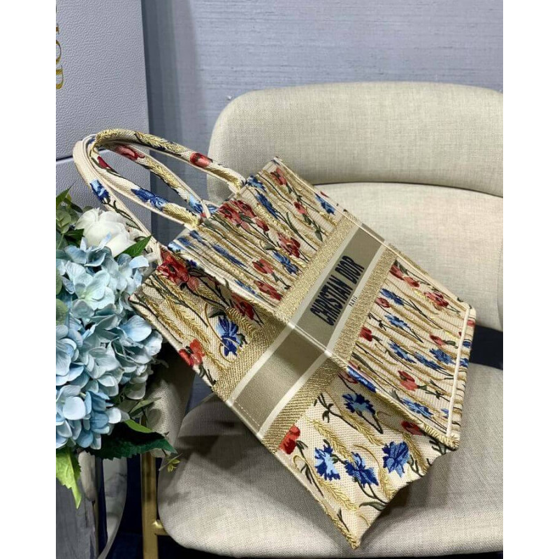 Wholesale Luxury Dior Book Tote In Hibiscus Metallic Thread Embroidery M1286 - Image 7