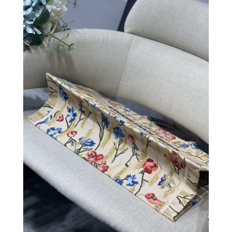 Wholesale Luxury Dior Book Tote In Hibiscus Metallic Thread Embroidery M1286 - Image 8
