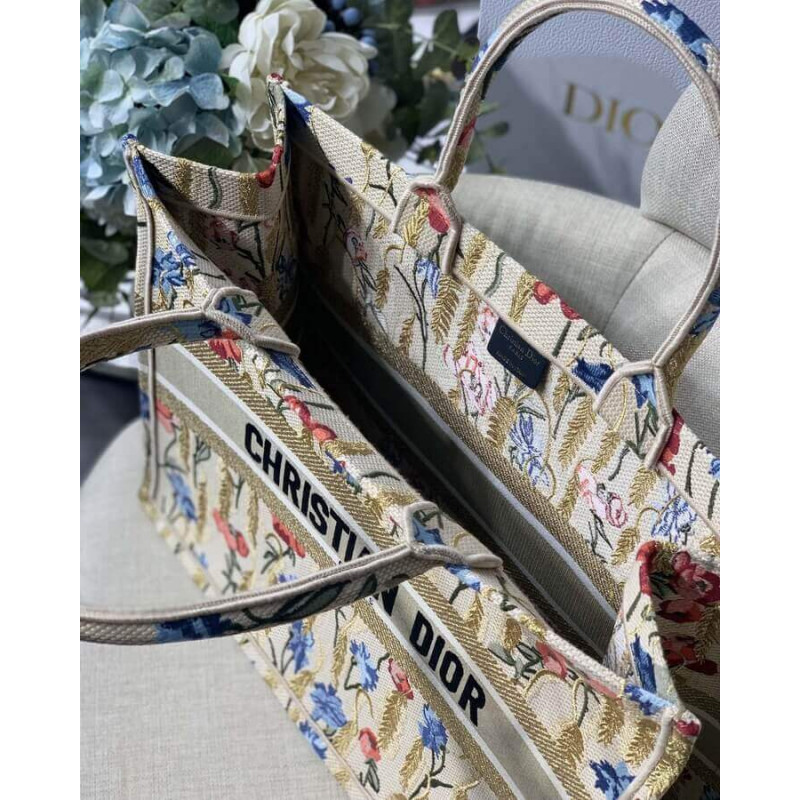 Wholesale Luxury Dior Book Tote In Hibiscus Metallic Thread Embroidery M1286 - Image 9