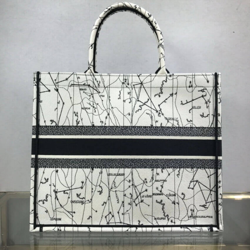 Wholesale Luxury Dior Book Tote In Latte Multicolor Zodiac Embroidery M1286 - Image 4
