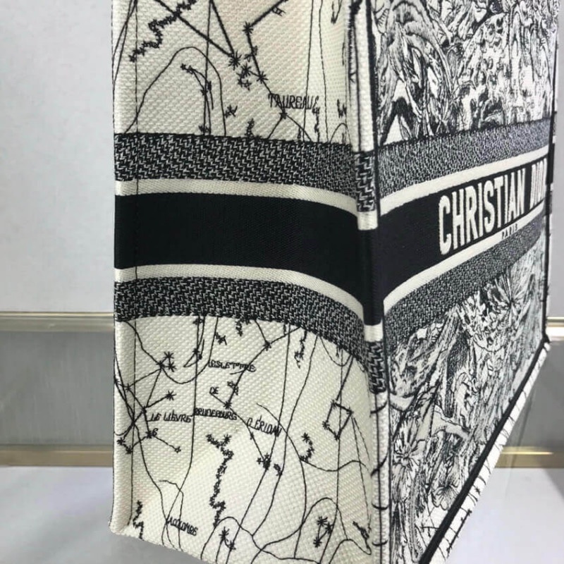 Wholesale Luxury Dior Book Tote In Latte Multicolor Zodiac Embroidery M1286 - Image 7