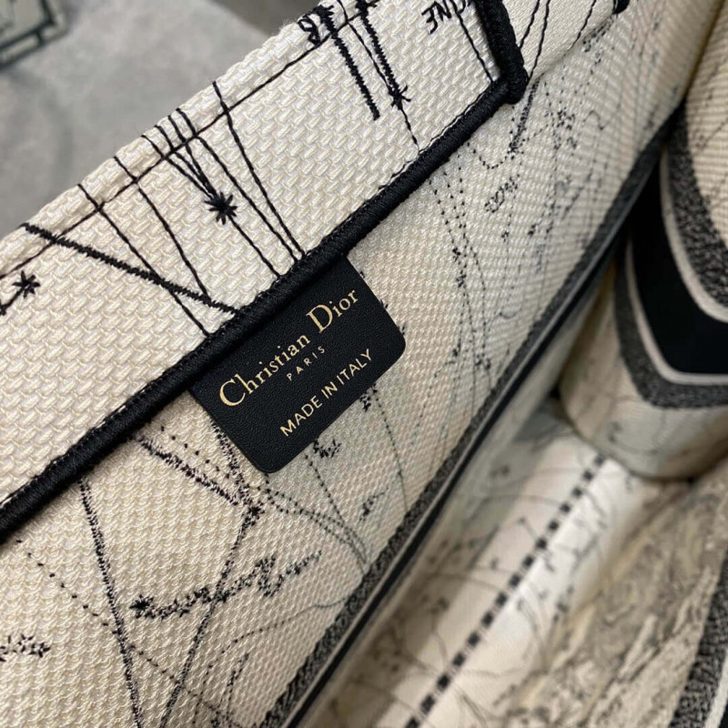 Wholesale Luxury Dior Book Tote Latte Multicolor Dior Zodiac Embroidery M1286 - Image 12