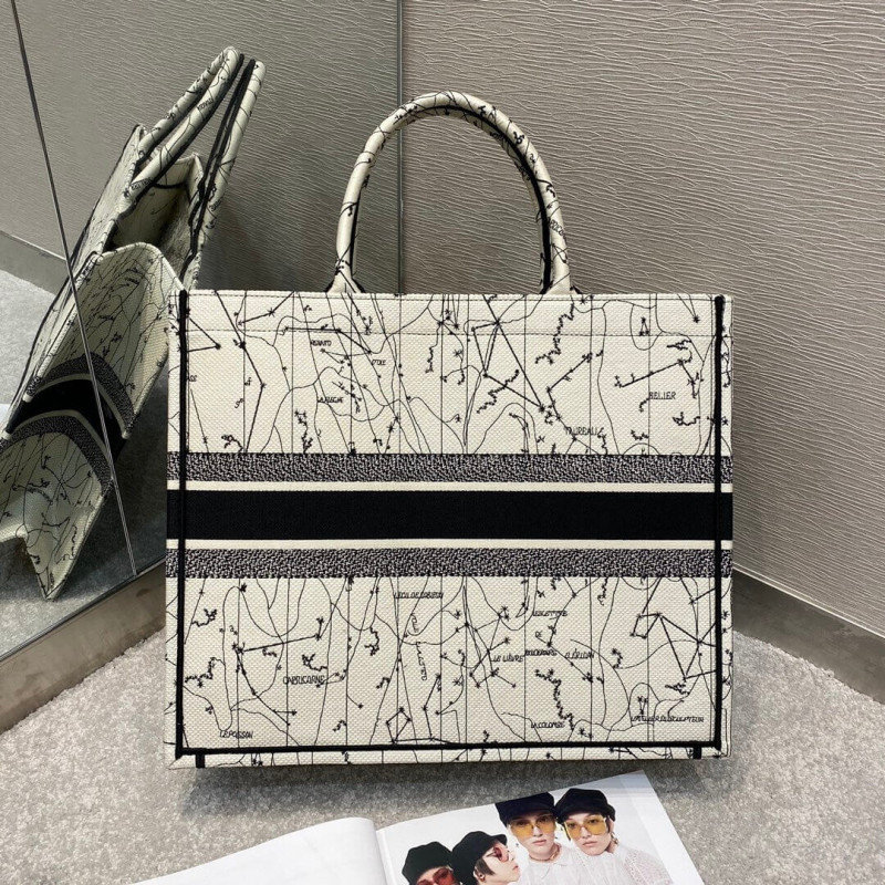 Wholesale Luxury Dior Book Tote Latte Multicolor Dior Zodiac Embroidery M1286 - Image 9
