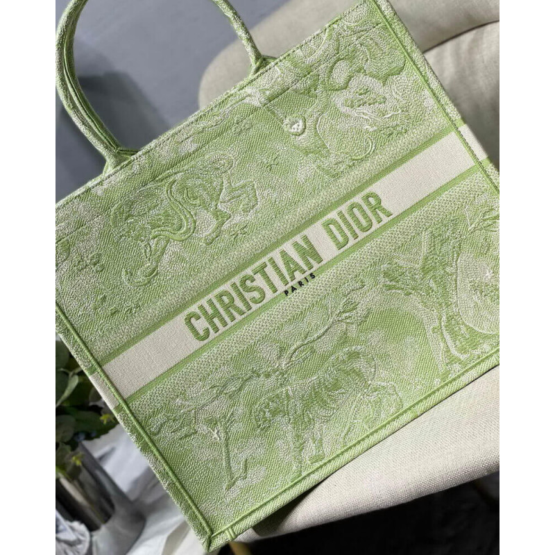 Wholesale Luxury Dior Book Tote Lime Toile De Jouy Reverse Embroidery M1286 - Image 2