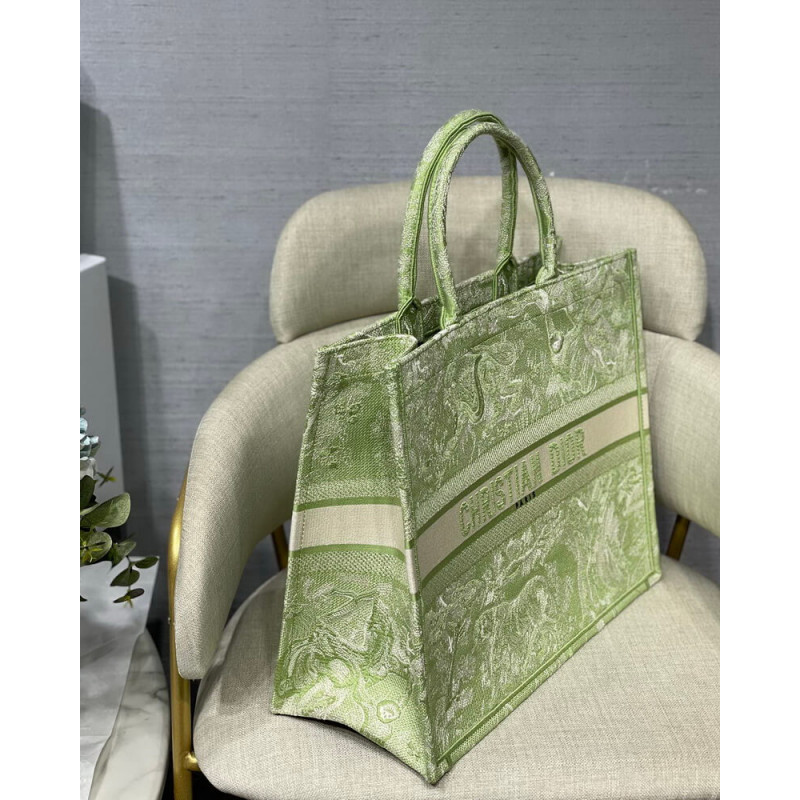 Wholesale Luxury Dior Book Tote Lime Toile De Jouy Reverse Embroidery M1286 - Image 7