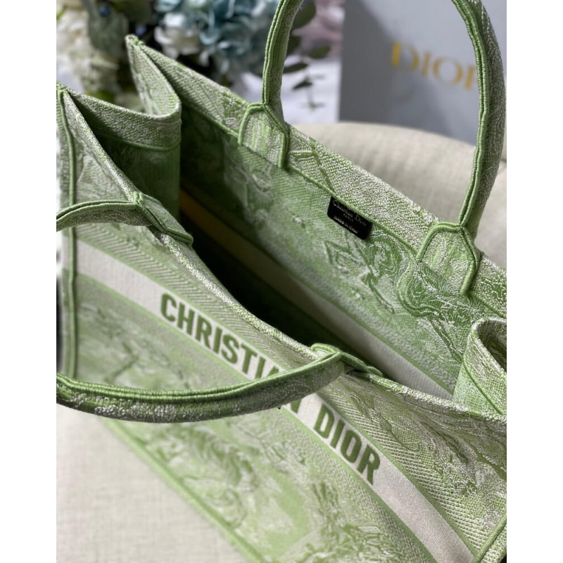 Wholesale Luxury Dior Book Tote Lime Toile De Jouy Reverse Embroidery M1286 - Image 9