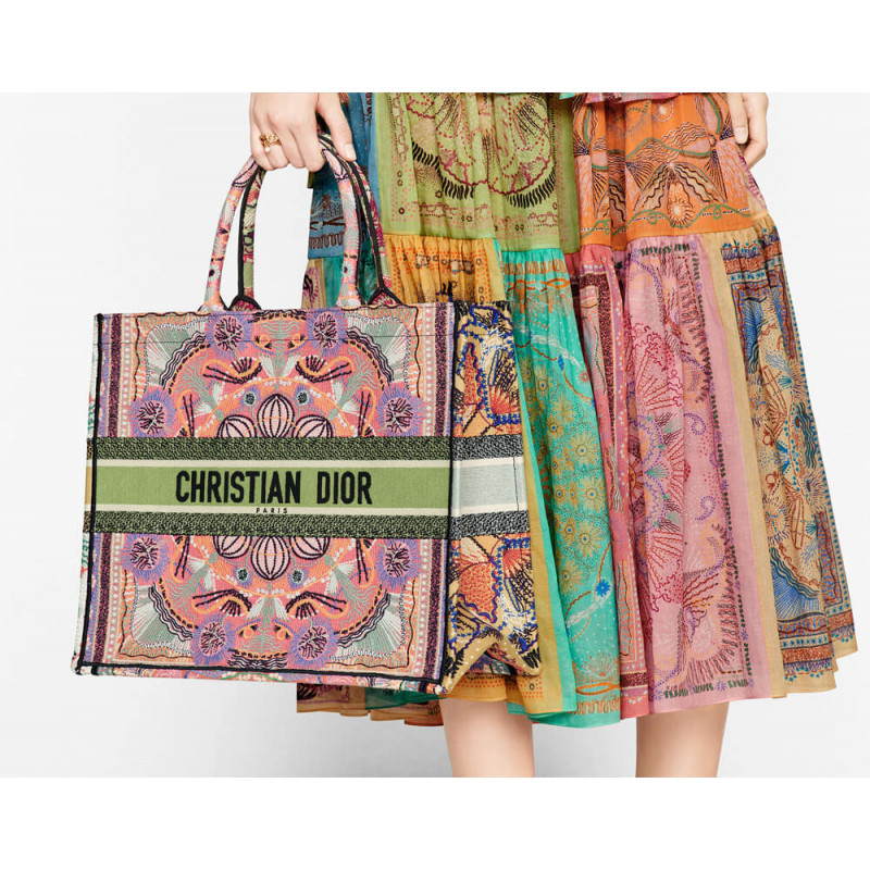 Wholesale Luxury Dior Book Tote Multicolor In Lights Embroidery M1286 - Image 2