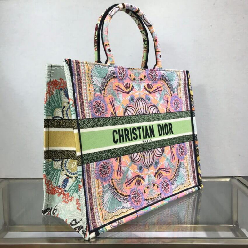 Wholesale Luxury Dior Book Tote Multicolor In Lights Embroidery M1286 - Image 6