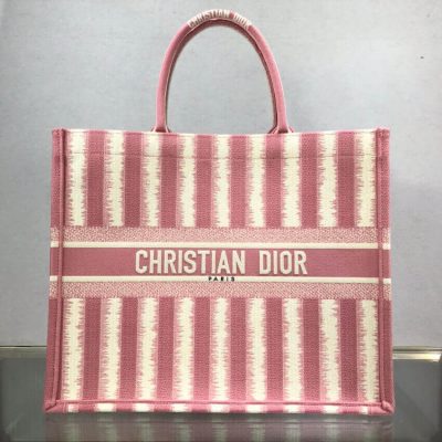 Alternative view of Wholesale Luxury Dior Book Tote Pink D-Stripes Embroidery M1286