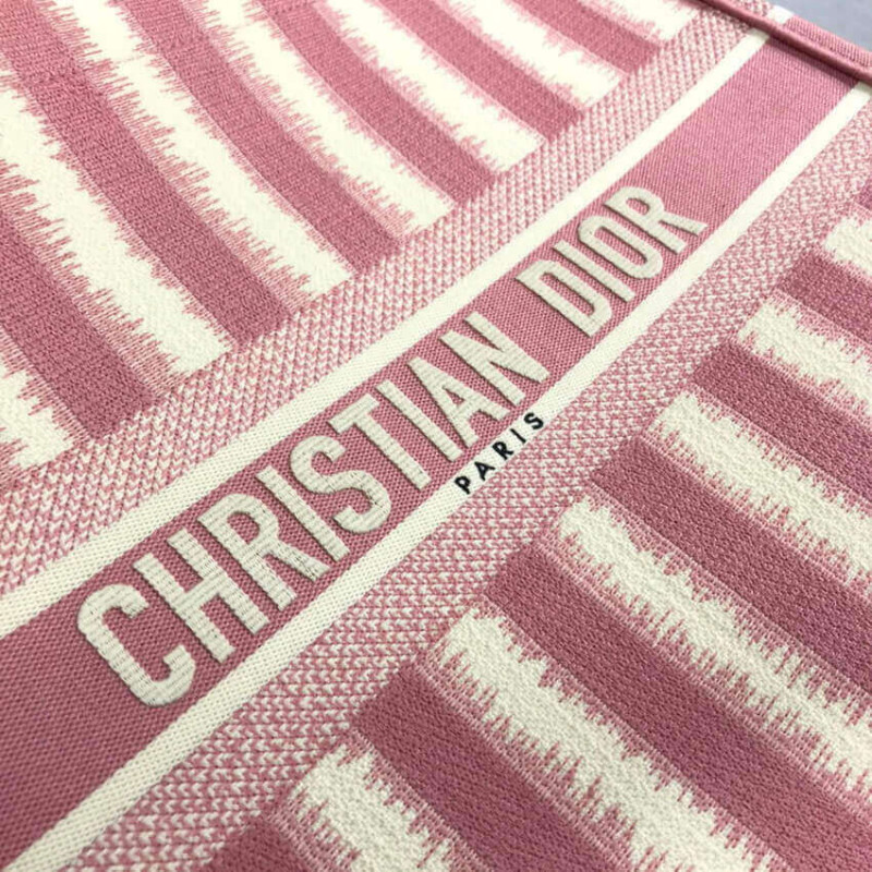 Wholesale Luxury Dior Book Tote Pink D-Stripes Embroidery M1286 - Image 6