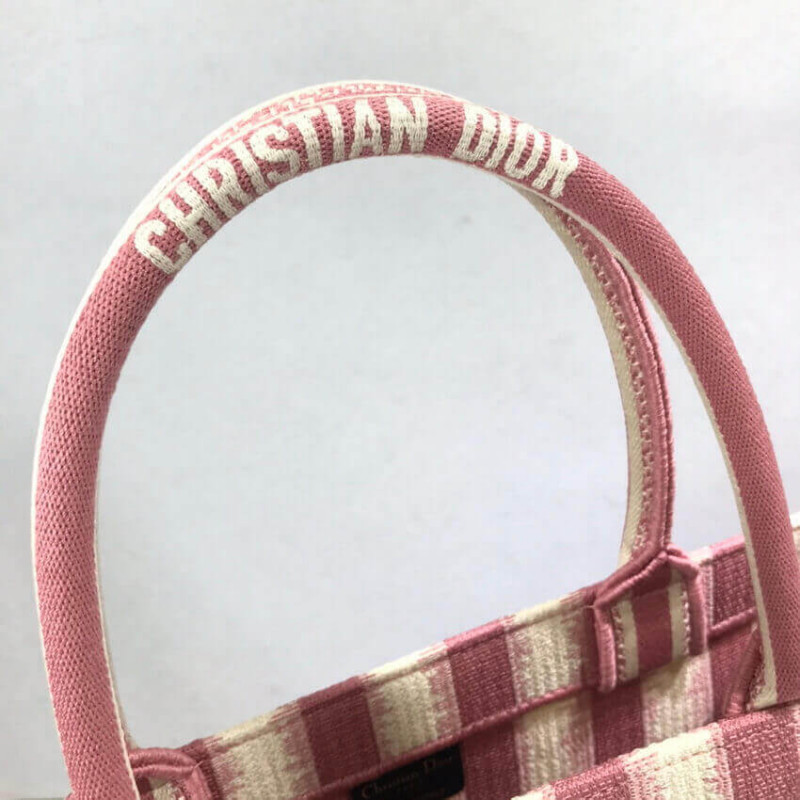 Wholesale Luxury Dior Book Tote Pink D-Stripes Embroidery M1286 - Image 7