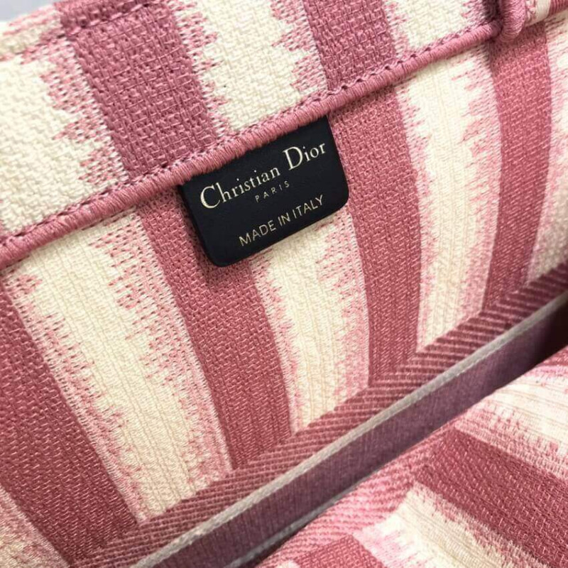 Wholesale Luxury Dior Book Tote Pink D-Stripes Embroidery M1286 - Image 9