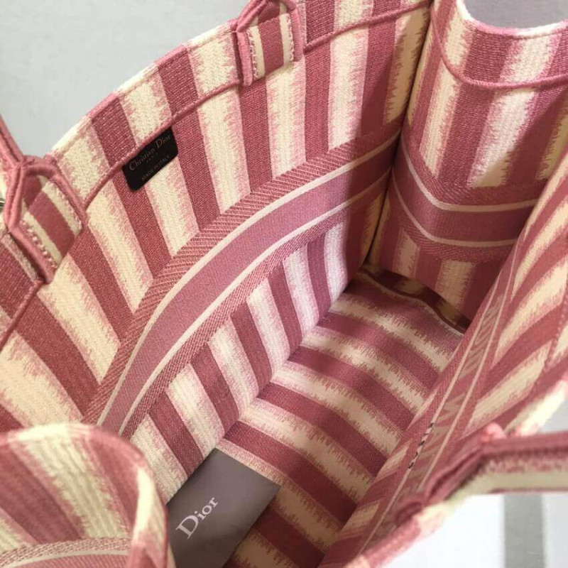 Wholesale Luxury Dior Book Tote Pink D-Stripes Embroidery M1286 - Image 10