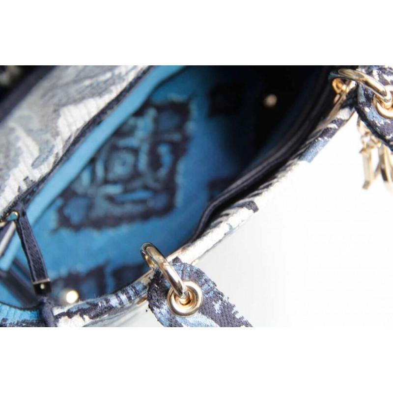 Wholesale Luxury Dior Medium Blue Alms Embroidery Lady D-Lite Bag M0565 - Image 10