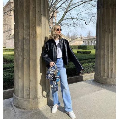 Alternative view of Wholesale Luxury Dior Medium Lady D-Lite Bag Blue Dior Palms Embroidery M0565